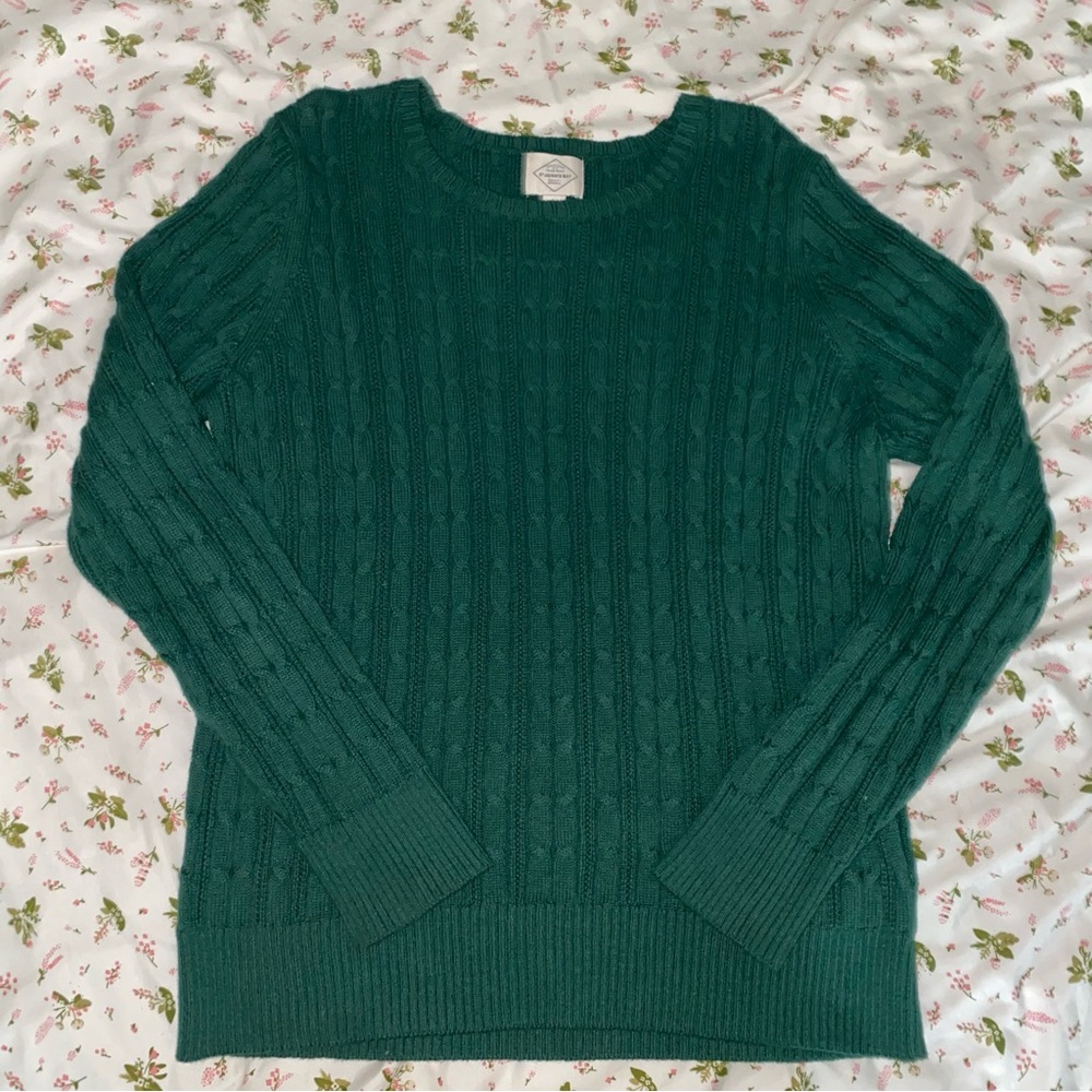 Green Cable Knit Sweater